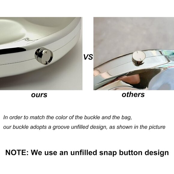 Shiny Silver Acrylic Clutch Purse - Irregular Shell Evening Handbag for Women - Picture 5 of 6